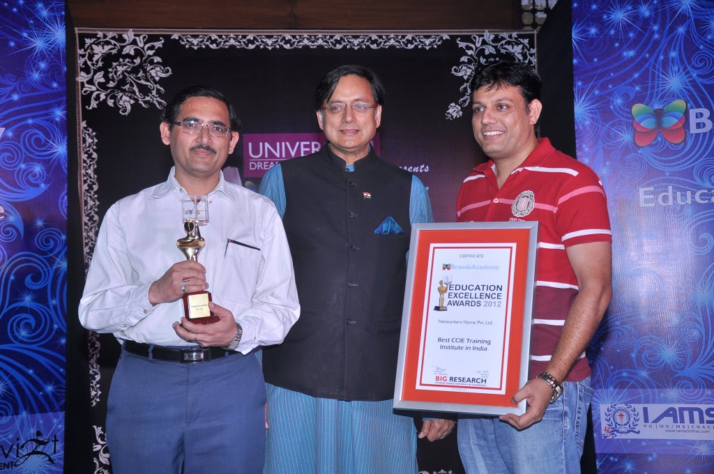 Networkers Home receiving Best CCIE Training Institute in India 2012 award